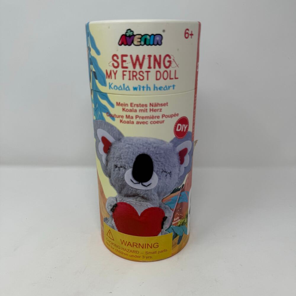 Avenir Sewing My First Doll Koala Heart DIY Plush Craft Kit Kids 6+ Toy Kidcore